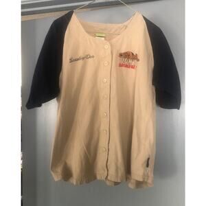 Vintage Cartoon Network Scooby Doo tan cotton short sleeved button Large Shirt